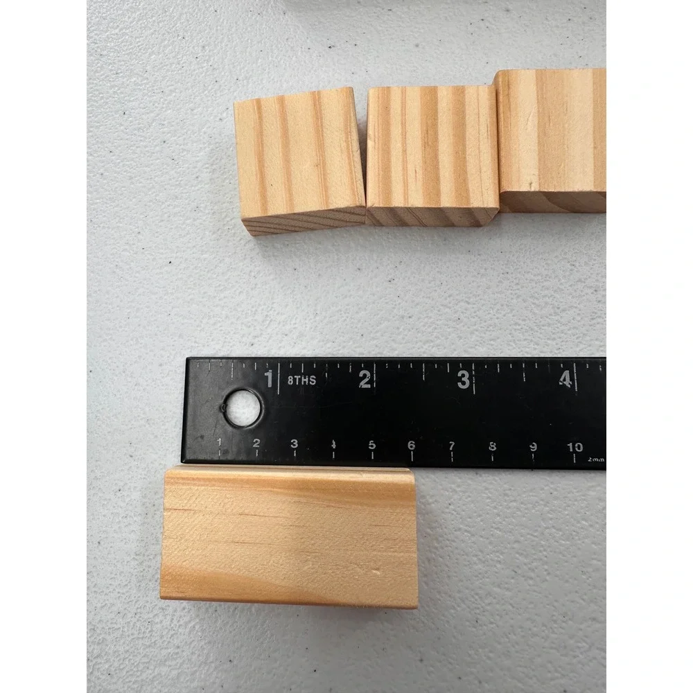 Wooden Building Blocks Set Natural Unpainted Wood Shapes Kids Toy Nursery Decor